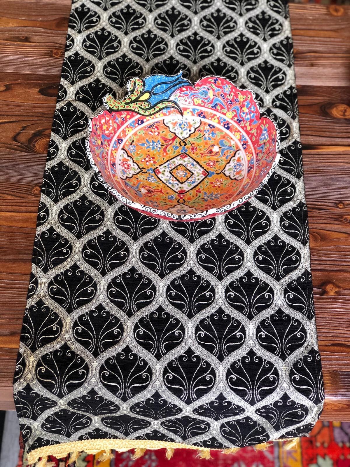 Turkish Oriental Table Runner, Oriental Table Runner, Table Runner, Turkish Tulip Table Runner, Oriental Table Cloth