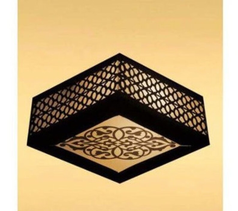 Lantern Style Unique Chandelier, Mosaic Bohemian Chandelier
