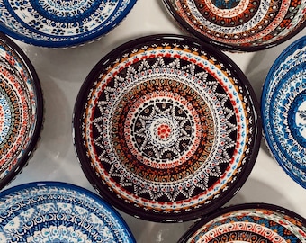 Turkish Ceramic Bowl, Large Ceramic Bowl, Meze Bowl, Mezze Serving Bowl, Sallad Bowl,15 cm (5.9")