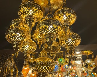 Moroccan Chandelier, Restaurant / Cafe Lighting, Luxury Chandelier, Oriental Chandelier, Chandelier, Metal Brass Chandelier, Oriental