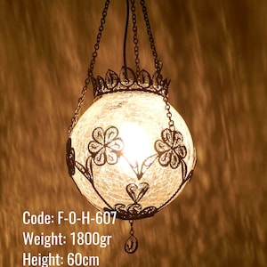 Ottoman Ceiling Lamp, Unique Kitchen Ceiling Lamp, Transparent Round Ceiling Lamp, Glass Round Ball Shape Ceiling Lamp