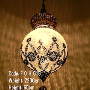 Ottoman Ceiling Lamp, Unique Kitchen Ceiling Lamp, Transparent Round Ceiling Lamp, Glass Round Ball Shape Ceiling Lamp