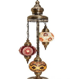 Herfstkroonluchter, Turkse mozaïekvloerlamp, grote ballen, mozaïekvloerlamp, gratis wereldwijde expresverzending