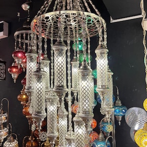 Ottoman Lantern Chandelier, 17 Lamps, Turkish Chandelier