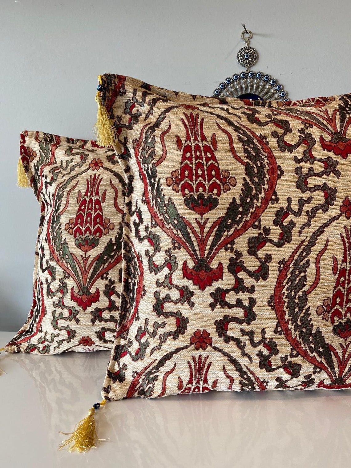 2x Oriental Turkish Pillow Set of Two Kilim Oriental Pillow Etsy