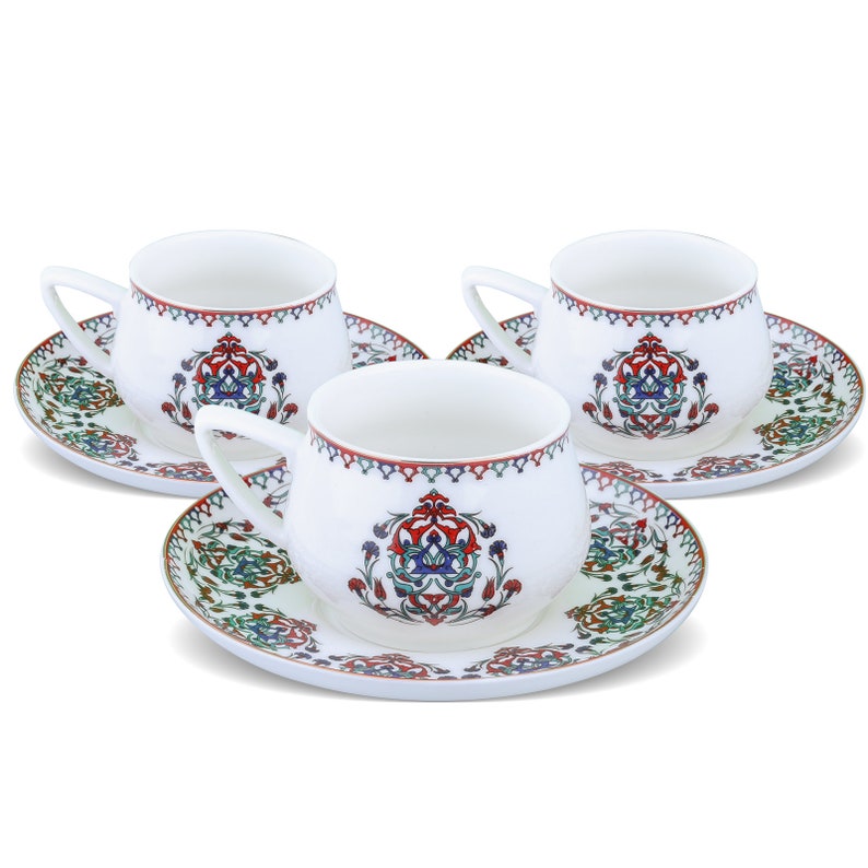 X Porcelain Turkish Coffee Cup Set For Six Espresso Cup Set Etsy
