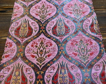 Turkish Oriental Table Runner, Oriental Table Runner, Table Runner, Turkish Tulip Table Runner, Oriental Table Cloth, Pink