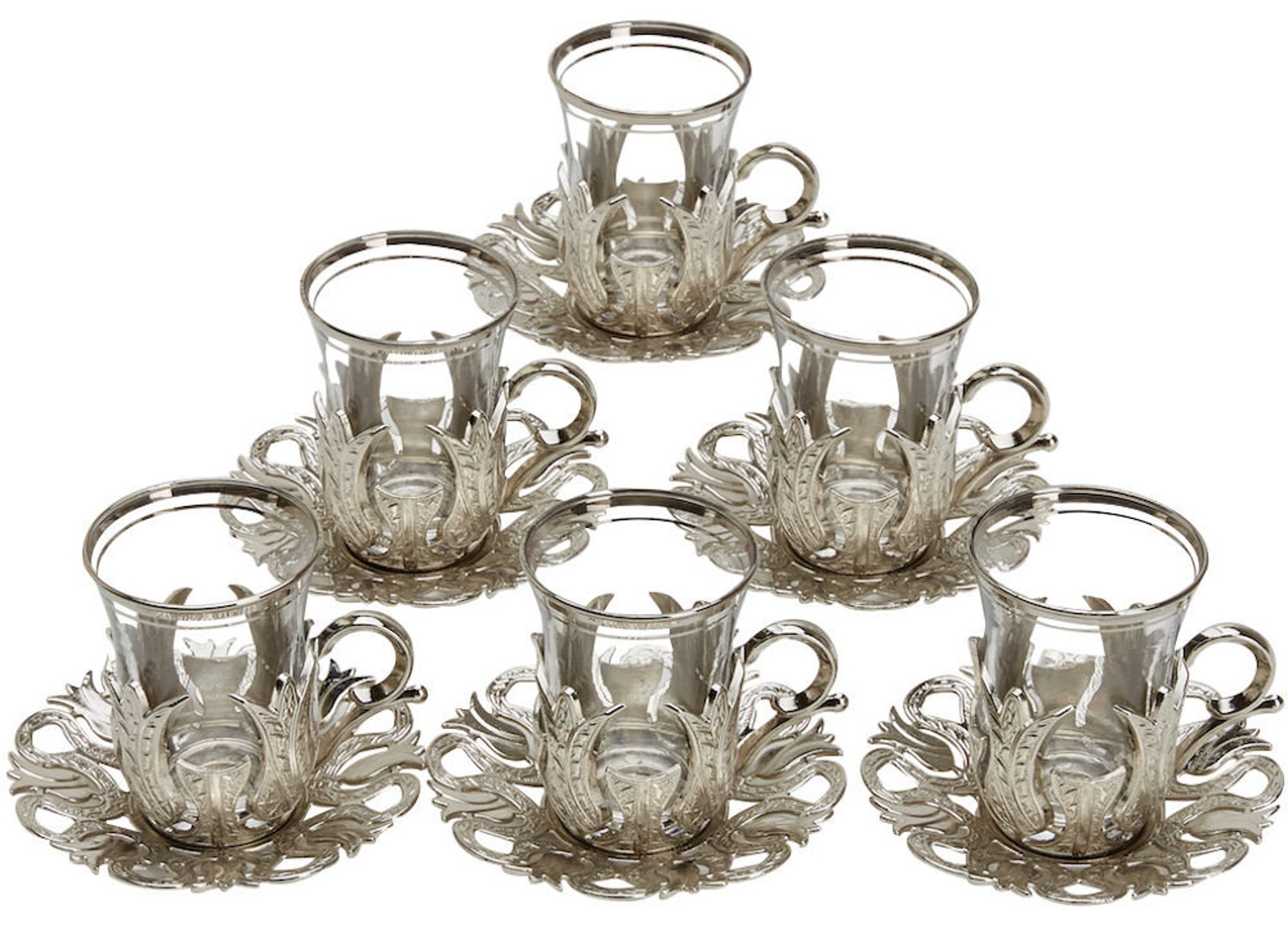 6 x Turkish Tea Glass Set Turkish Tea Glass Set for Six Etsy
