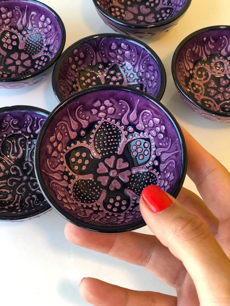 25x Turkish Ceramic Bowls Wedding Guest Favors Purple Bulk Gifts Bulk Turkish Ceramic Bowls Wedding Guest Gifts Wholesale Decor