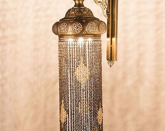 Luxurious Chain Ottoman Wall Lamp / Sconce, Luxurious Decor, Luxury Lighting, Turkish Lighting