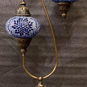 Doppelschirm-Mosaik türkische Tischlampe, große Mosaik-Tischlampe mit zwei Lampen