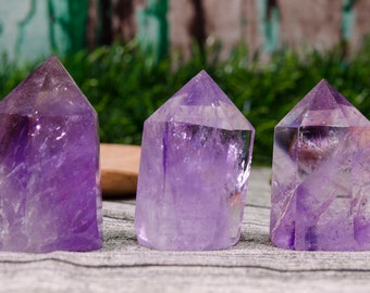 Natural Clear Amethyst Crystal Tower,Amethyst Quartz Point,Healing Crystal Tower,Purple Crystal Tower, Gemstone Wand Obelisk Crystal