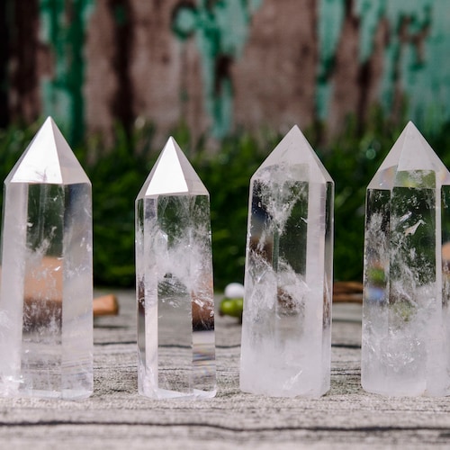 Polished Clear Crystal Quartz Points Clear Crystal Stone Etsy