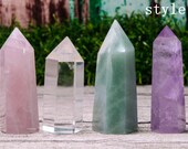 4PCS Clear Crystal Quartz Point,Green Aventurine Quartz,Amethyst Quartz Tower,Rose Quartz Crystal Tower,Crystal Tower Point,Chakra,Reiki
