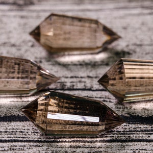 AAAAA Clear Smoky Crystal 24 Sided Double Terminted Point,Vogel Smoky Quartz Wand 24 Sided Point,Rock Crystal,Master Healer,Vogel Wand