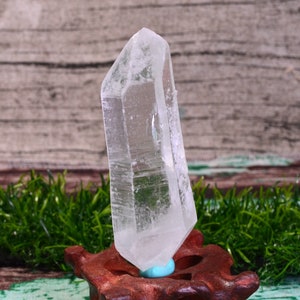 3.2&quot;Double Terminated Water Clear Raw Ancient Lemurian Seed Crystal Quartz Point Tower Wand,Crystal Healing, Pendant,Necklace-undrilled,65g