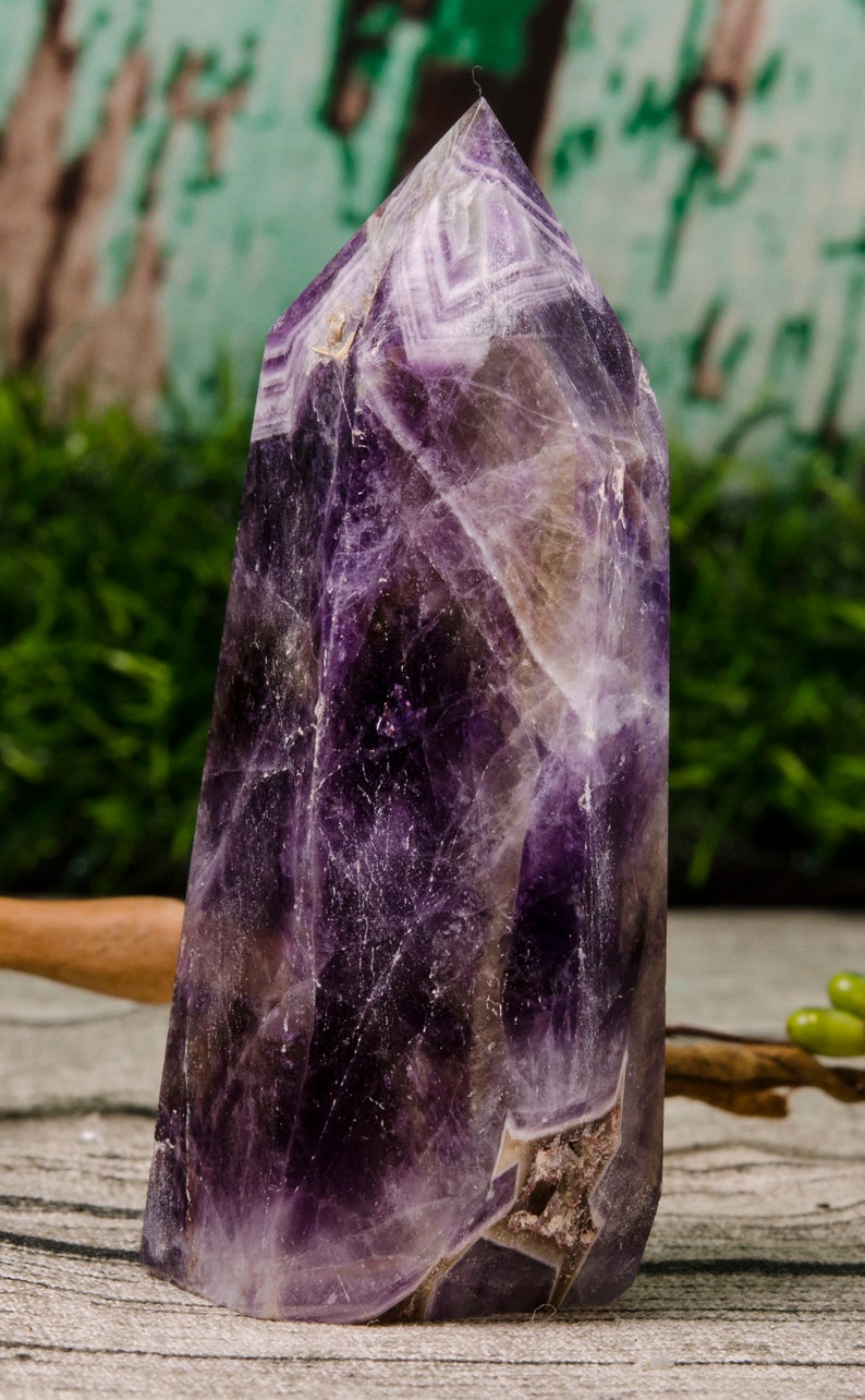 Chevron Amethyst Quartz Tower,Auralite 23,Auralite Tower,Amethyst Quartz Tower,Crystal Tower Point,Chakra,Reiki,Gift for Him,gift for her