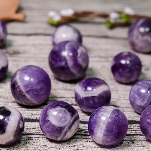 Chevron Amethyst Crystal Sphere,Amethyst Quartz Ball,Auralite 23 Quartz Beads,Crystal Healing,Metaphysical,Pagan,Pendant,Necklace,Reiki,