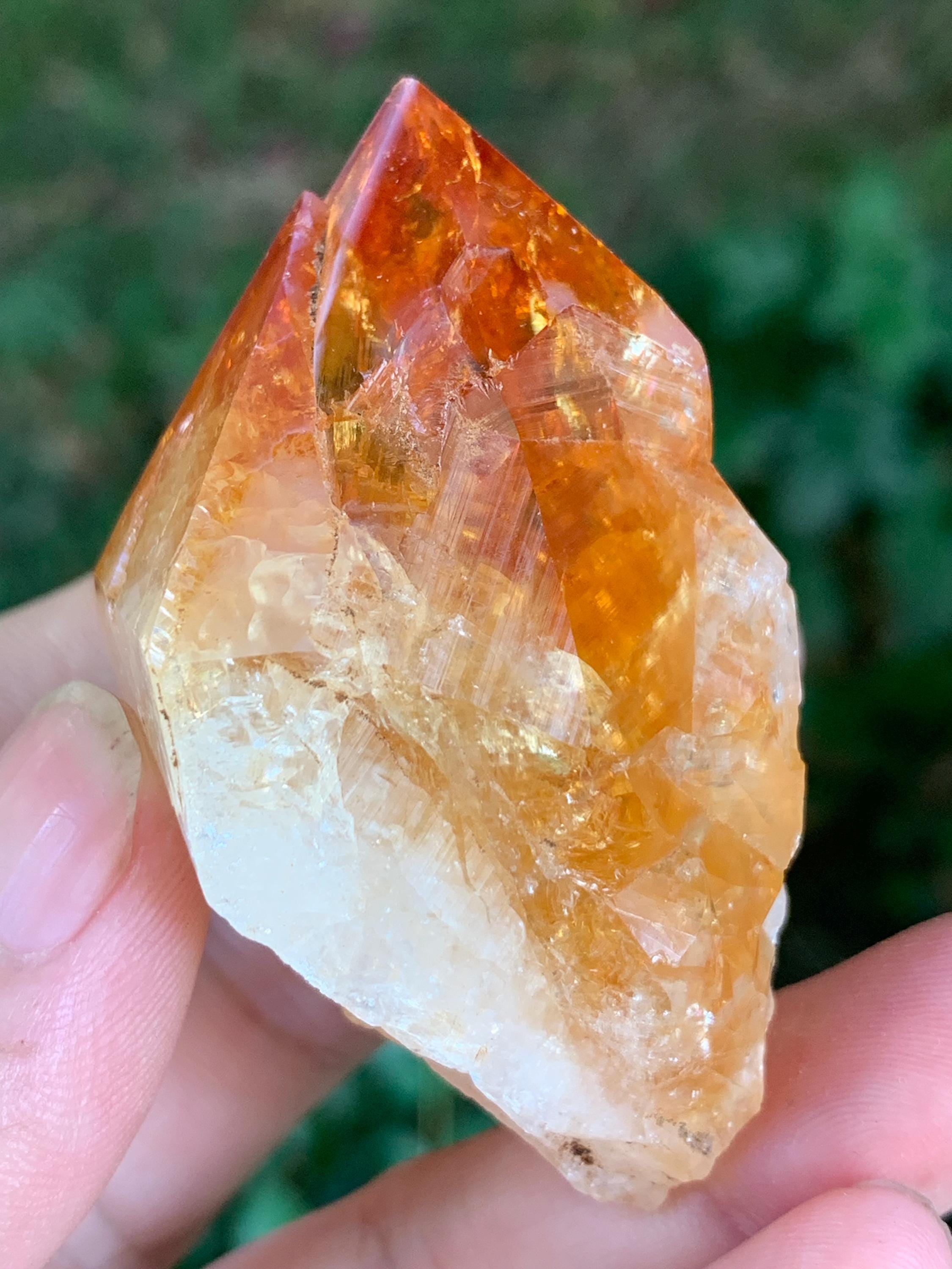 83g Natural Citrine Crystal Specimen/rainbow Orange Quartz Point