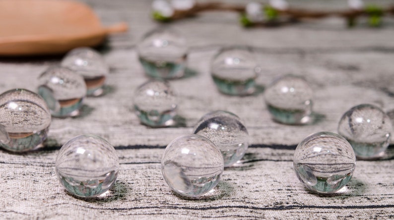 Clear Crystal Quartz Sphere,Clear Crystal Ball,Clear Crystal Quartz Beads,Crystal Healing,Metaphysical,Pagan,Pendant,Necklace,Reiki, image 2