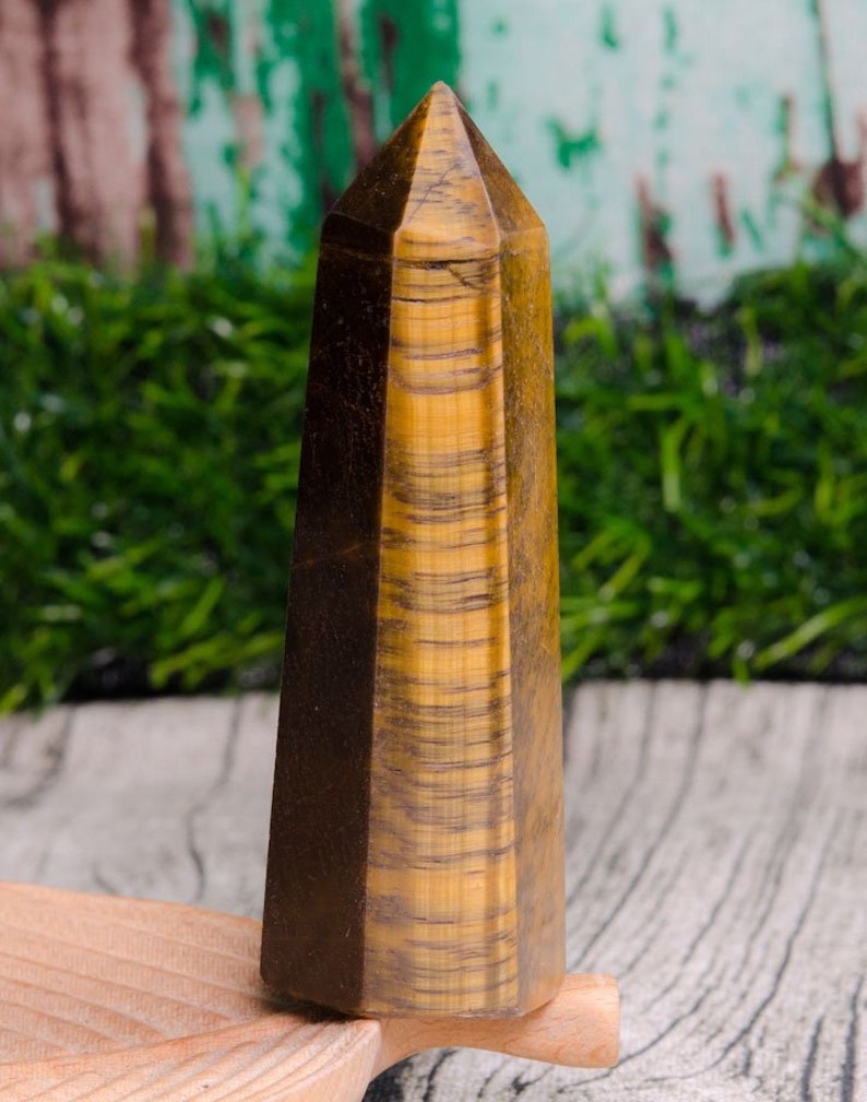 Gemstone Wand Obelisk Crystal Tiger Eyes Crystal Tower,Tiger Eye Crystal Quartz Point,Yellow Crystal Tower,Tiger/'s Eye Crystal Quartz Tower