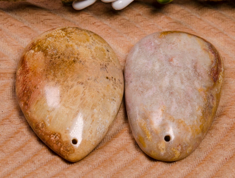 2pc Drilled Coral Jade Pendant,Coral Jade Crystal,Pendant Jewelry,Crystal Necklace,Stone Necklace Mineral Jewelry,Crystal,Master Healer
