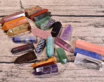 22PCS Natural Small Crystal Tower,Quartz Point,Jewelry Making,Strawberry,Rose,Clear Quartz, Citrine,Chakra,Random,Height 3-5cm