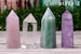 4PCS Clear Crystal Quartz Point,Green Aventurine Quartz,Amethyst Quartz Tower,Rose Quartz Crystal Tower,Chakra,Reiki,Meditation,Specimen 