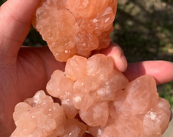 You Pick!Crystallized Rose Quartz Flower/Raw Madagascar Pink Crystal-untumbled /Healing/Self-love&Relationship Meditation Stone/Gift/Clear