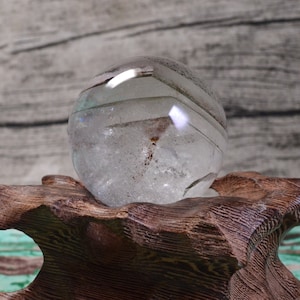 Clear Green Phantom Quartz Crystal Sphere,Green Speckled Circle,Minerals in Crystal Ball,Healing,Divination Crystal,Meditation,Diameter 44mm