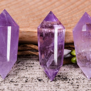 AAAAA Clear Amethyst Crystal 24 Sided Double Terminted Point,Vogel Amethyst Quartz Wand 24 Sided Point,Rock Crystal,Master Healer,Vogel Wand
