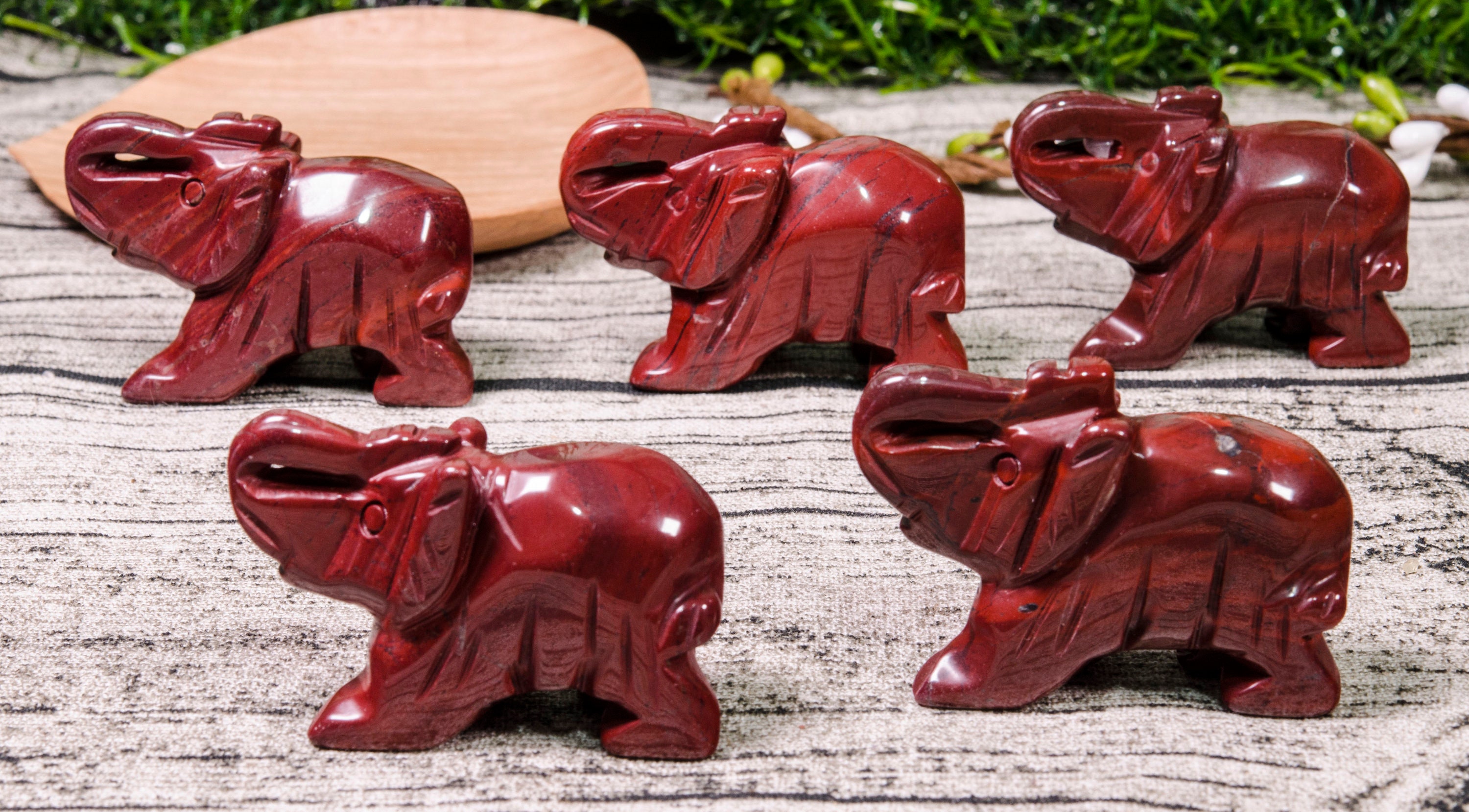 Red Jade Crystal Elephant SculptureStone Animal Etsy
