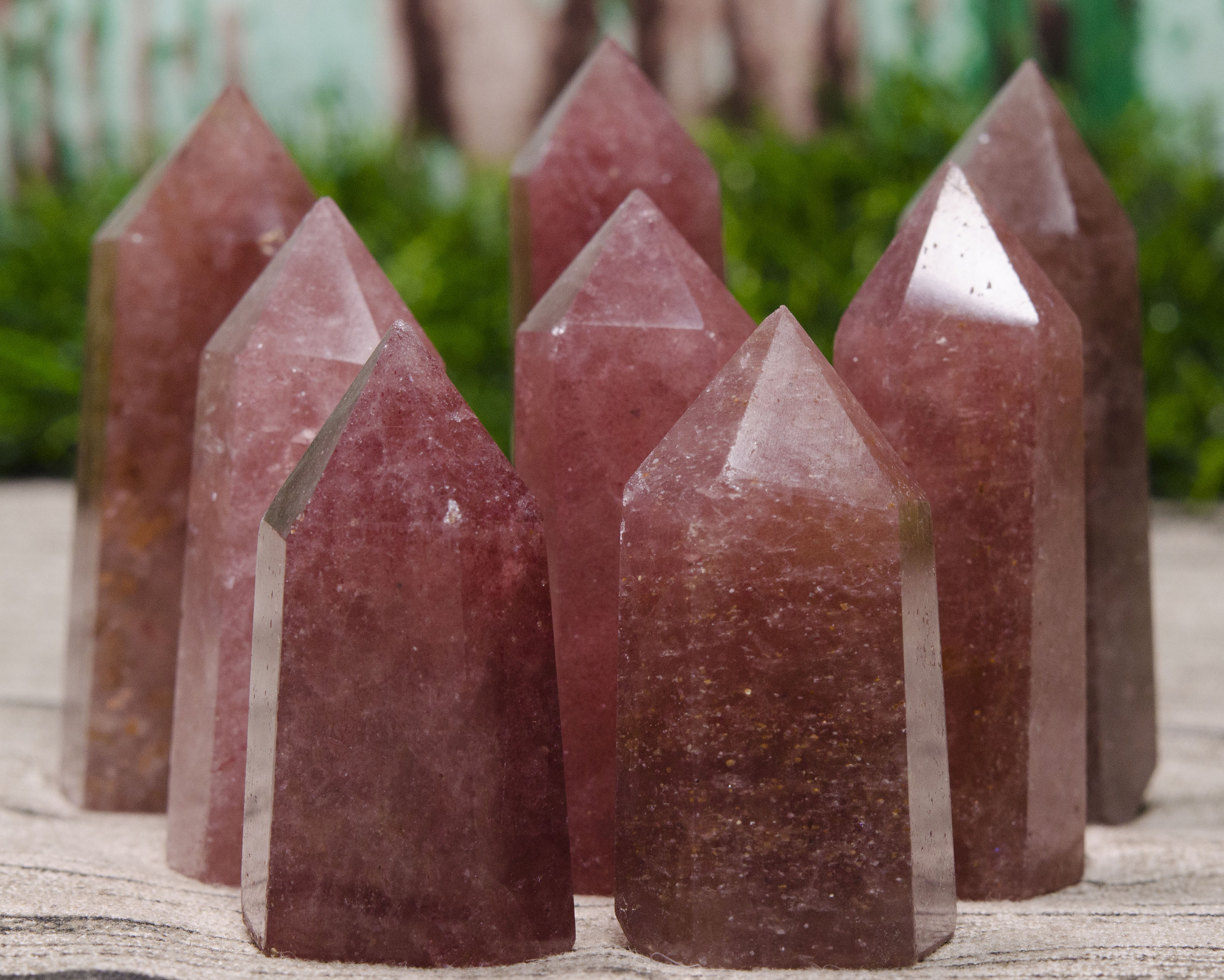Natural Clear Strawberry Crystal Towerstrawberry Quartz Etsy Australia