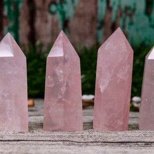 Natural Rose Quartz Crystal Tower,Rose Quartz Point,Healing Crystal Tower,Pink Stone,Pink Crystal Tower, Gemstone Wand Obelisk Crystal -1pc