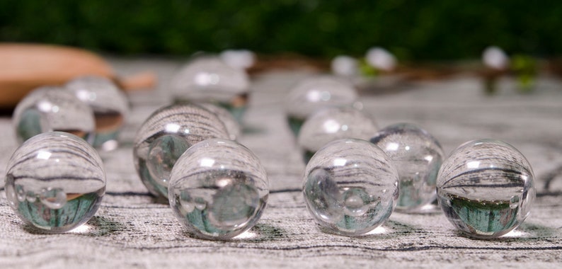 Clear Crystal Quartz Sphere,Clear Crystal Ball,Clear Crystal Quartz Beads,Crystal Healing,Metaphysical,Pagan,Pendant,Necklace,Reiki, image 4