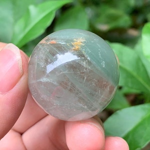 31mm Natural Clear Green Phantom Quartz Crystal Sphere/Phantom Ball Specimen/Phantom Crystal Collection/Special Gift/Healing Crystal