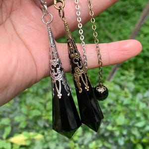 Black Obsidian Pendulum/Obsidian Crystal Pendulum/Obsidian Quartz Pendulum/Obsidian Pendant/Obsidian Necklace/Obsidian Jewelry/Meditation
