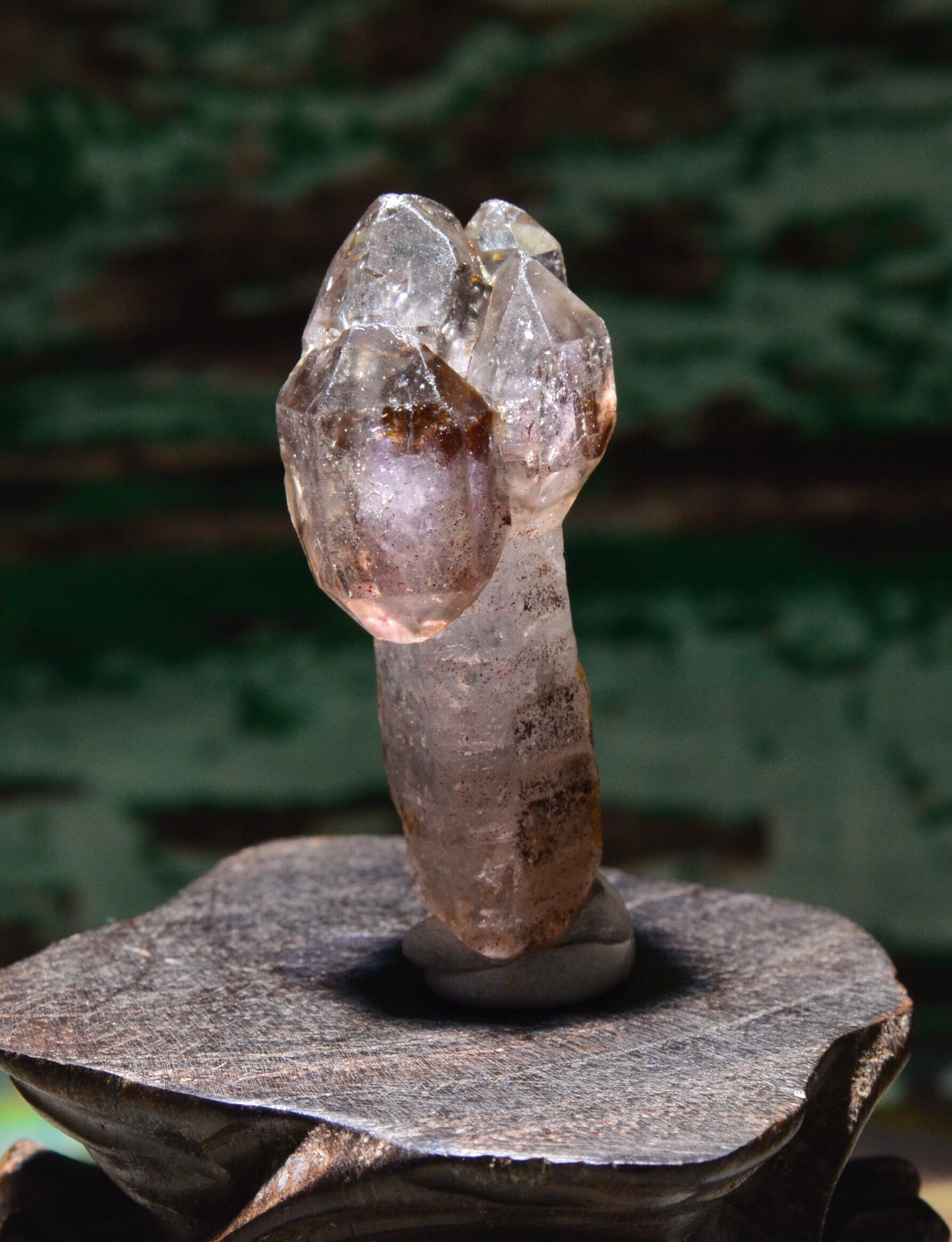 Tiny Super7 Amethyst point/Rare Backbone Crystal/scepter amethyst/Zimbabwe Amethyst/16g/47*18*20mm/purple rutilated/4 brothers amethyst