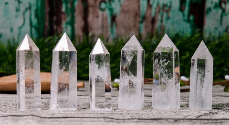 Natural Clear Crystal Tower Point,Clear Crystal Quartz Point,Healing Crystal Tower,Clear Crystal Quartz Tower, Gemstone Wand Obelisk-1pc 