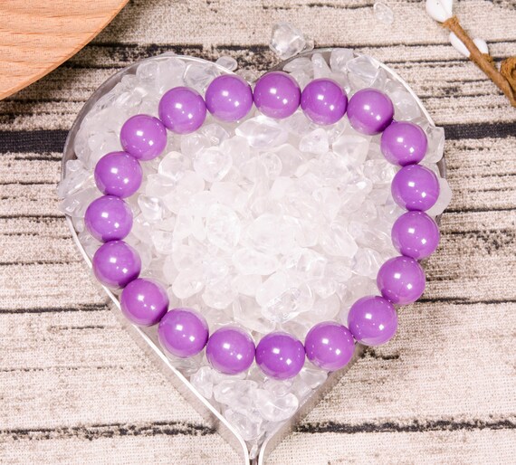 Purple Mica Crystal Braceletjewelrypurple Mica Crystal Etsy