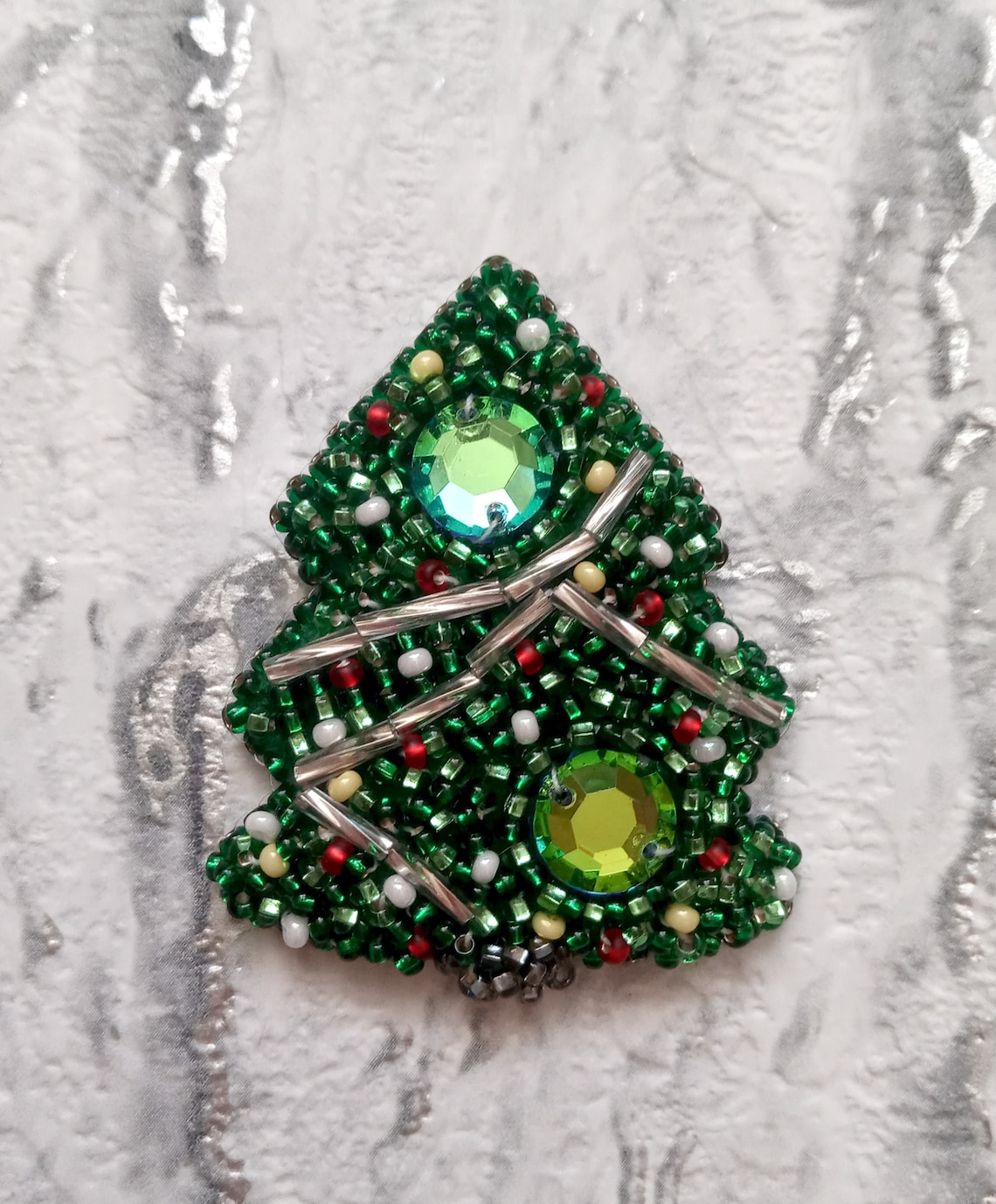 Handgemachte Brosche Weihnachtsbaum. Grüne Brosche für Etsy
