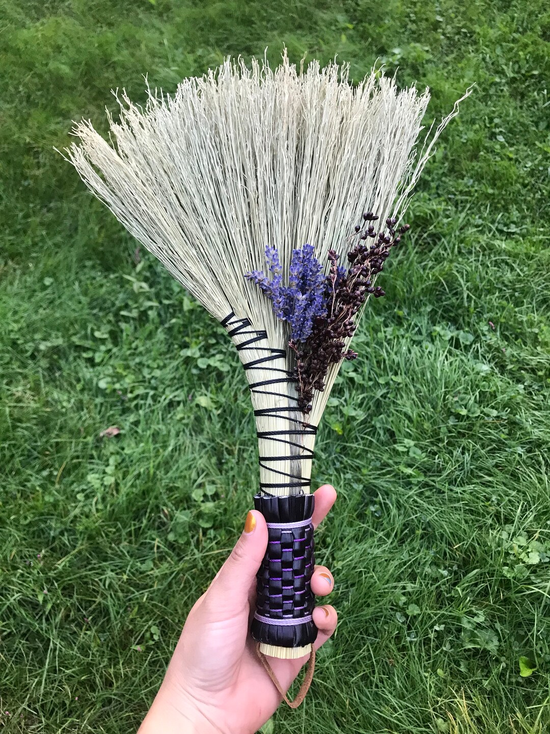 Hand Broom, Turkey Wing Broom, Lavender Witches Broom, Broom for