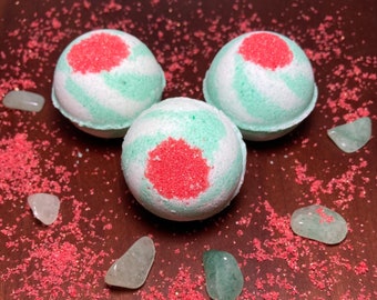 Peppermint Bath Bomb, Aventurine Crystal, Crystal Bath Bomb, Spa Gift