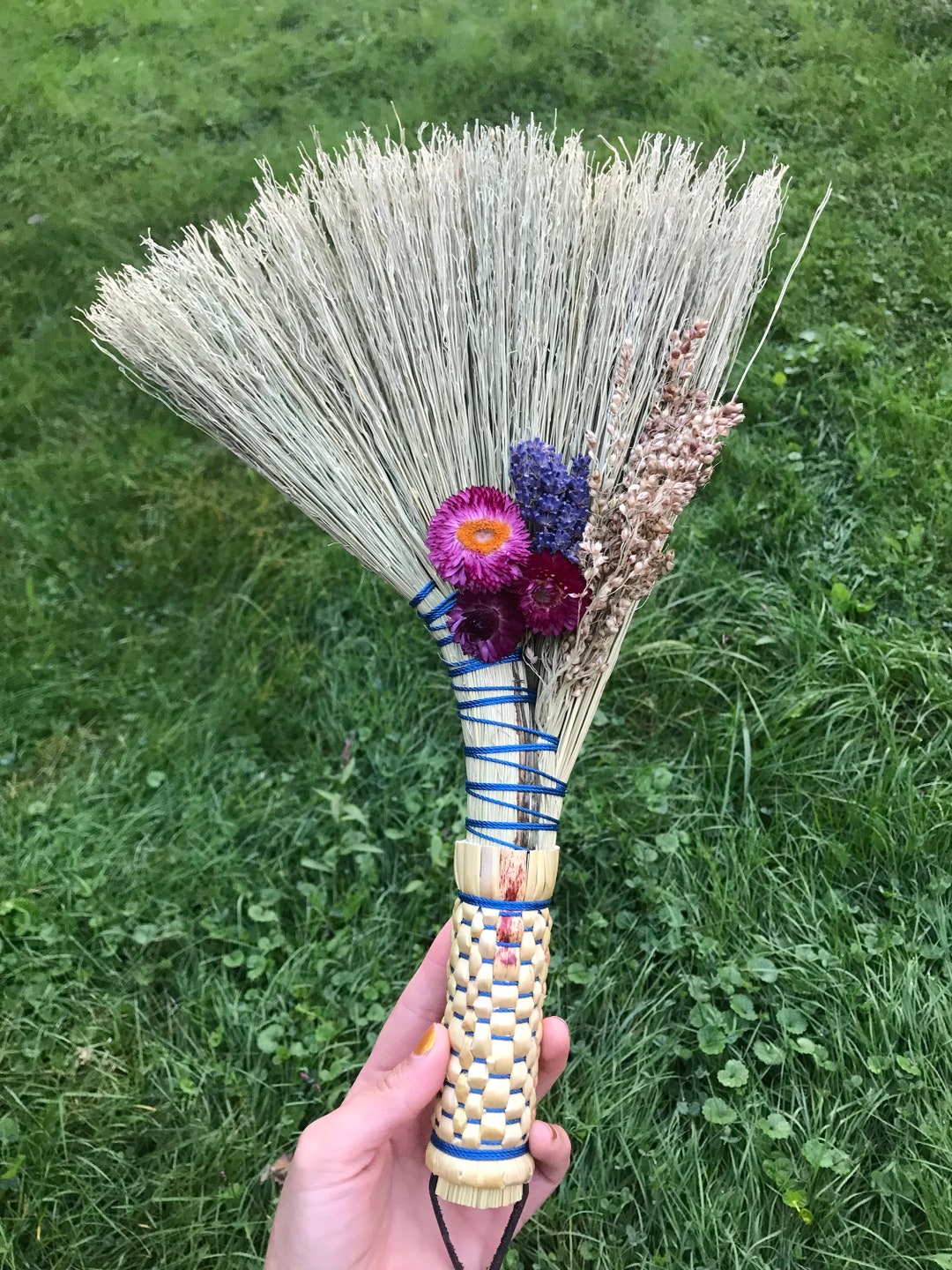 Hand Broom, Turkey Wing Broom, Lavender Witches Broom, Broom for
