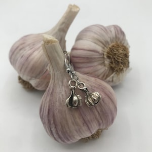 Garlic Earrings, Food Earrings, Garlic Jewelry, Garlic Charm, Garlic Lovers Gift, Easter Earrings