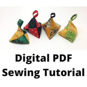 Sachet Sewing Tutorial, Patchwork Pyramid Sachet Digital PDF Sewing Tutorial