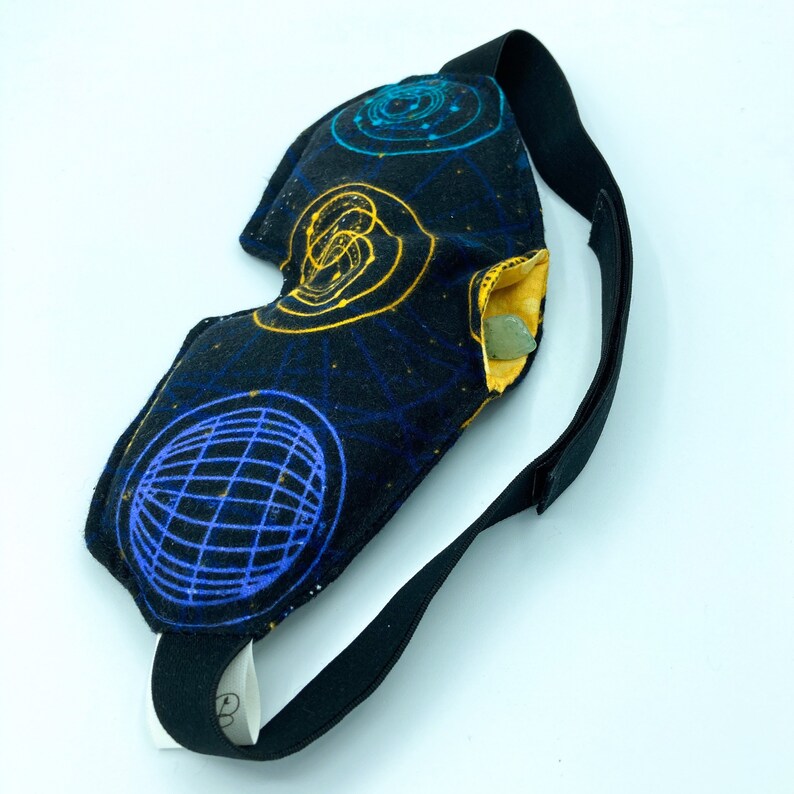 Crystal Eye Mask, Hidden Pocket Meditation Mask, Weighted Eye Mask, Lavender Eye Pillow, Tigers Eye Crystal Chips, Spa Mask, Gift for Mom image 4