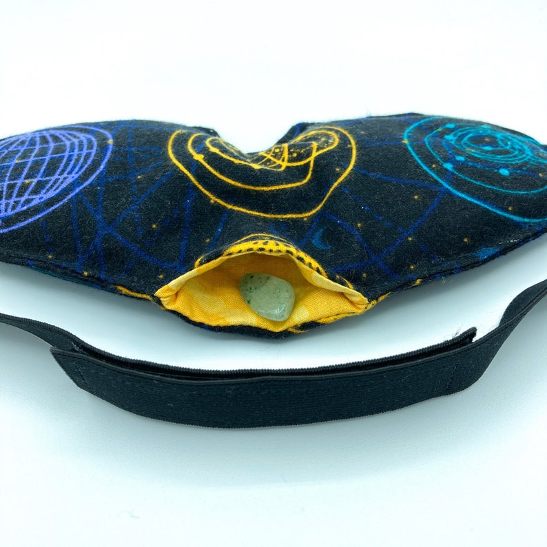 Crystal Eye Mask, Hidden Pocket Meditation Mask, Weighted Eye Mask, Lavender Eye Pillow, Tigers Eye Crystal Chips, Spa Mask, Gift for Mom image 7