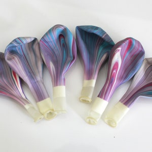 Einhorn Luftballons Marmor Achat 3er Set/6/12/25/50QTY | Einhorn Meerjungfrau Thema Geburtstag Party Dekor Marmor Rosa Lila Blau Swirl Luftballons