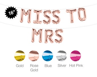 Miss To Mrs Banner Balloons Bridal Shower Banner Engagement Party Decorations Bachelorette Party Decor Bridal Shower Decor